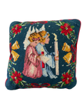 Vintage Needlepoint Square Pillow-2