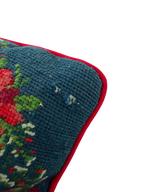 Vintage Needlepoint Square Pillow-2