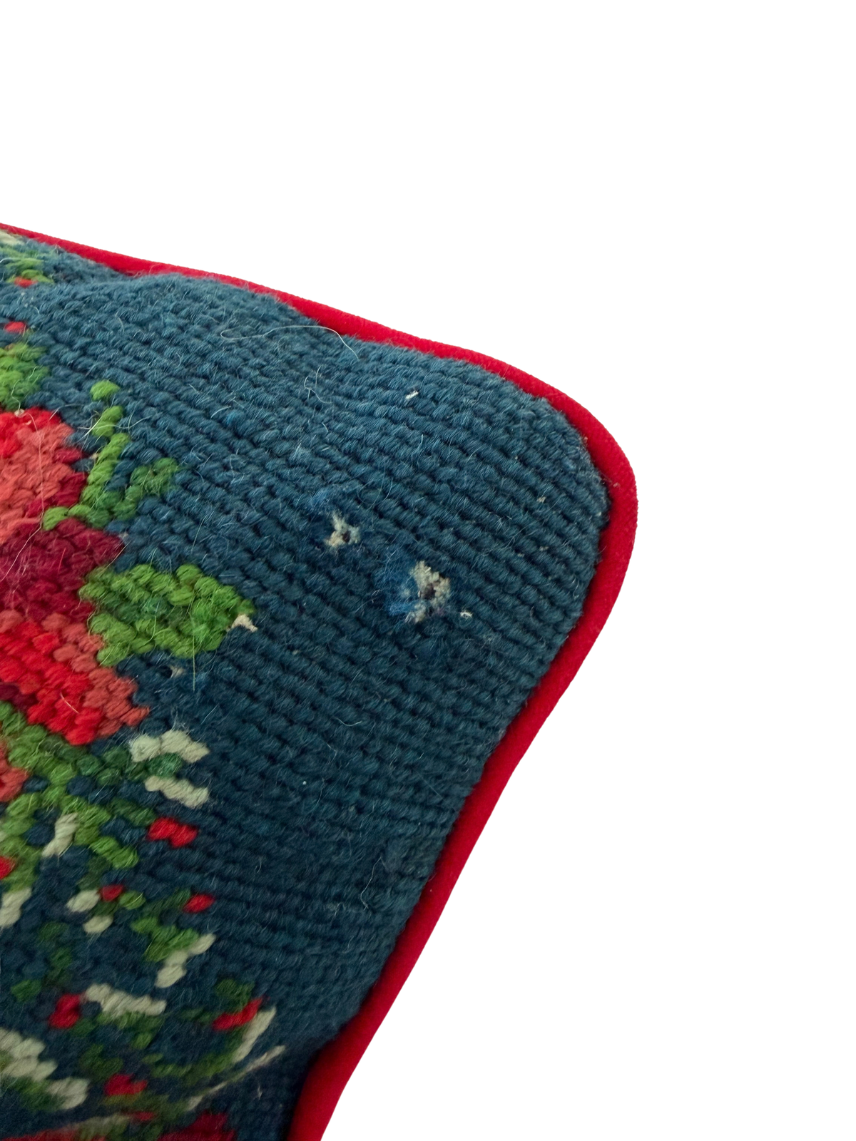 Vintage Needlepoint Square Pillow-2
