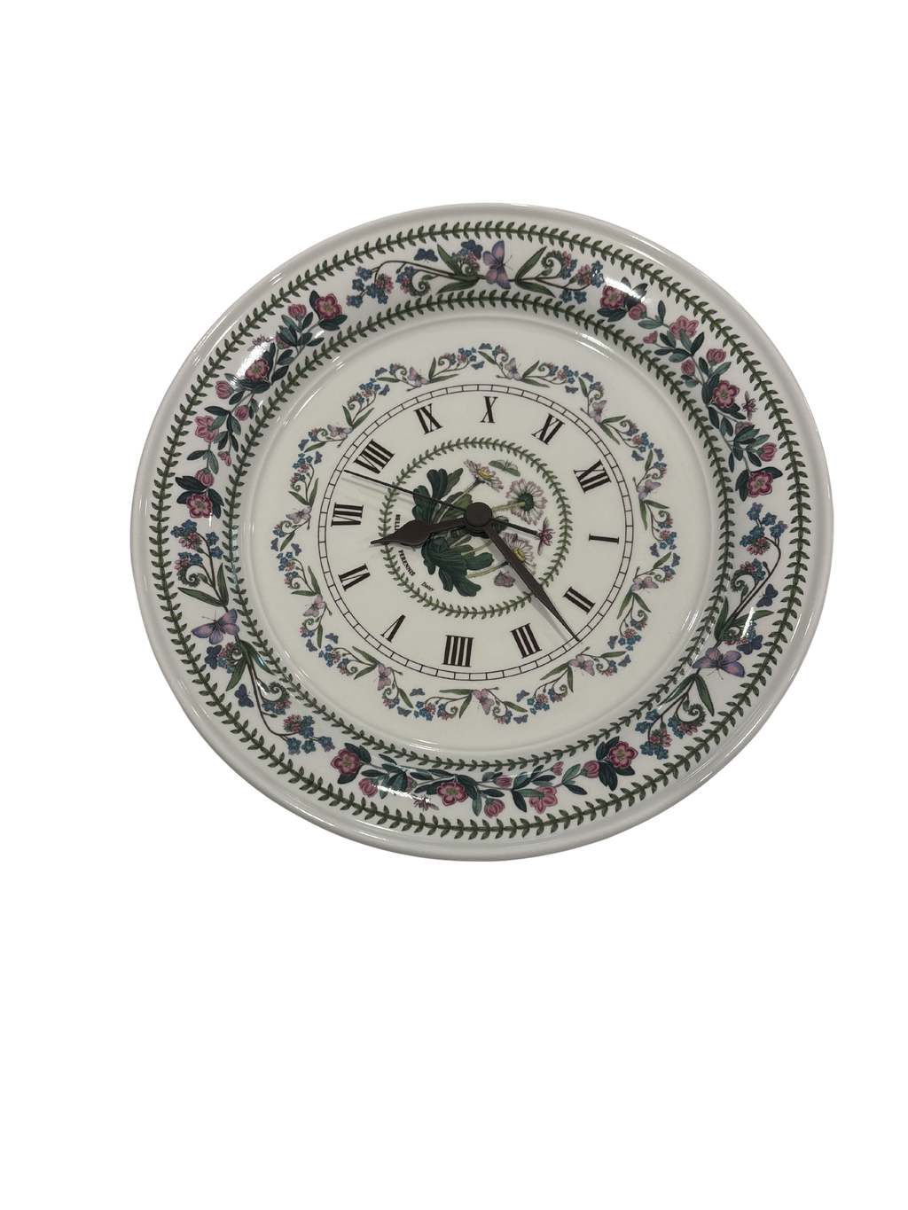 Portmeirion Botanic Garden ceramic wall clock with quartz movement