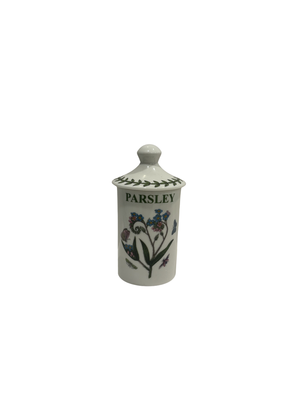 Set of six Portmeirion Botanic Garden ceramic spice jars