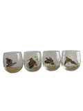Set of 4 Vintage West Virginia Glass Specialty game bird tumblers
