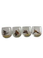Set of 4 Vintage West Virginia Glass Specialty game bird tumblers