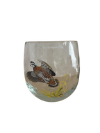 Set of 4 Vintage West Virginia Glass Specialty game bird tumblers