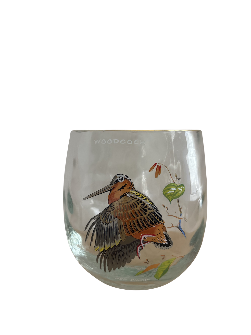Set of 4 Vintage West Virginia Glass Specialty game bird tumblers