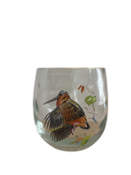 Set of 4 Vintage West Virginia Glass Specialty game bird tumblers