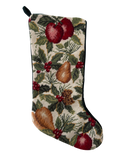 Vintage Needlepoint Christmas Stocking Fruit Motif