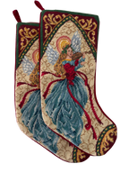 Vintage needlepoint angel stocking