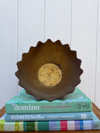 Top view of brass bowl interior