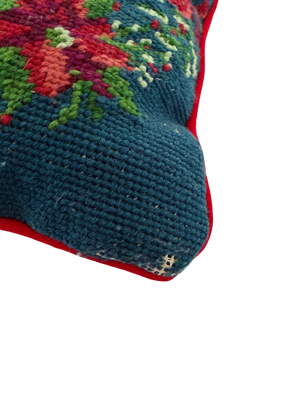 Vintage Needlepoint Square Pillow-2