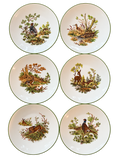 Set of six 8-inch Bareuther woodland wildlife plates
