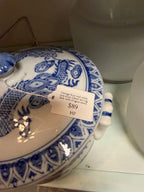 Dragon serving dish detail and $89 booth price tag