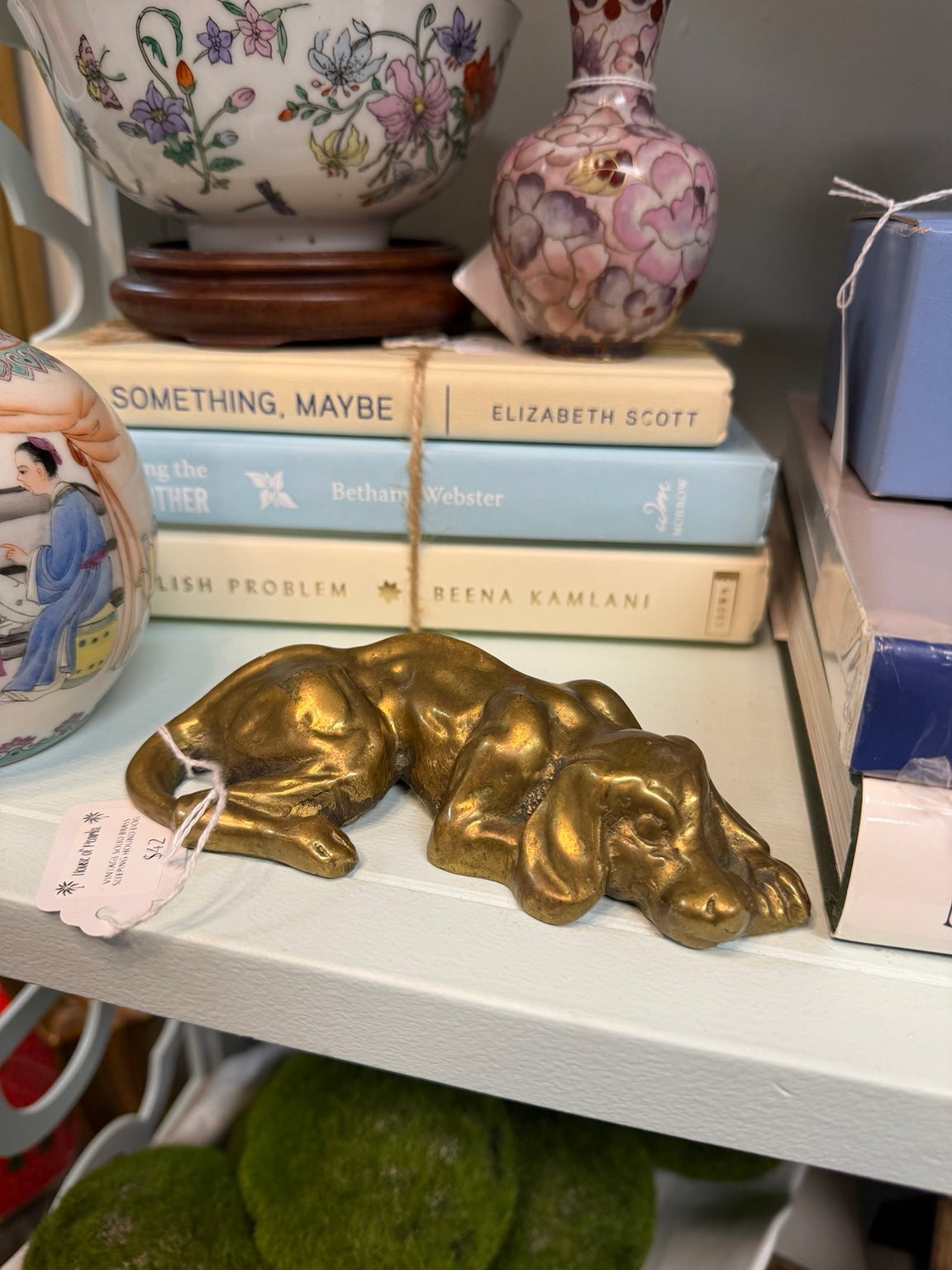 Vintage Cast Brass Sleeping Hound