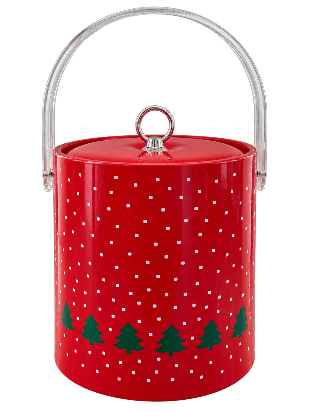 Christmas tree ice bucket front with clear handle