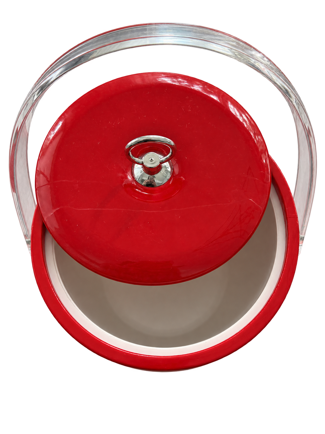 Christmas ice bucket open interior and lid