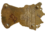 Reverse of Virginia Metalcrafters Father Christmas trivet with 2001 maker marking