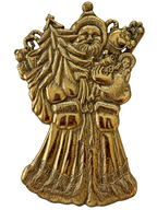 Virginia Metalcrafters Father Christmas brass trivet front