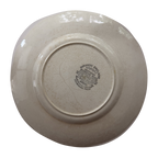 Haddon Hall plate underside with original maker's mark and crazing, background removed