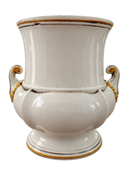 Italian ceramic urn with yellow flowers — back