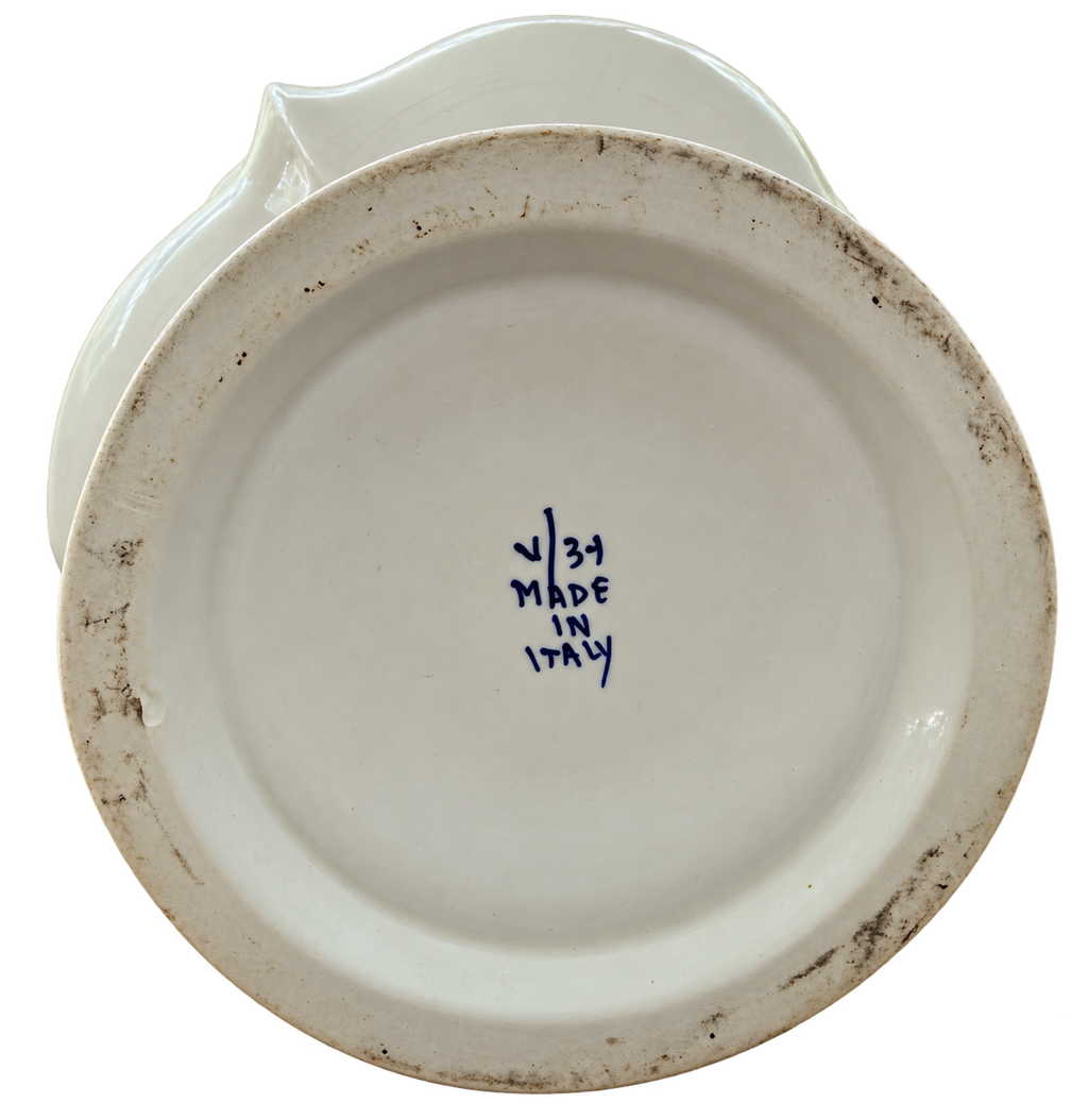 Italian ceramic urn with yellow flowers — base