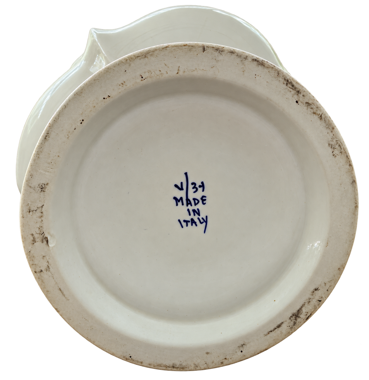 Italian ceramic urn with yellow flowers — base