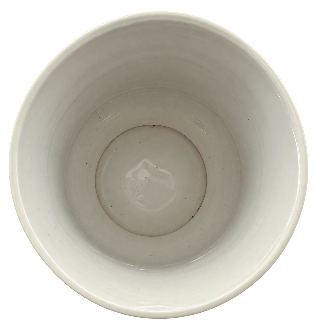 Italian ceramic urn with yellow flowers — interior