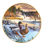 Bart Jerner The Mallard winter scene collector plate