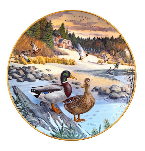 Bart Jerner The Mallard winter scene collector plate