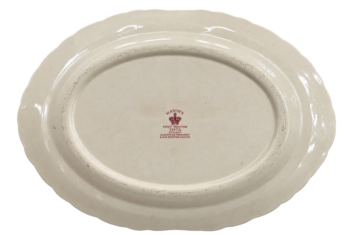 Large Mason's Vista platter underside and England maker's mark