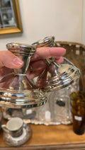 Pair of vintage silver-tone candlestick holders