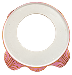Pink and gold removable base, top view