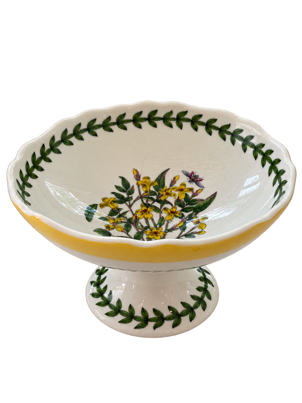 Portmeirion Botanic Garden Terrace yellow jasmine pedestal bowl