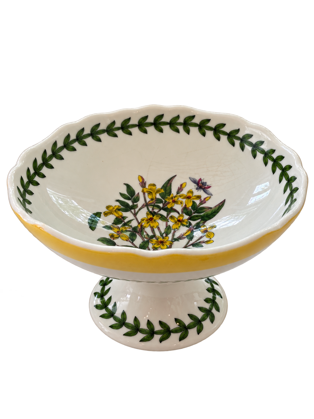 Portmeirion Botanic Garden Terrace yellow jasmine pedestal bowl