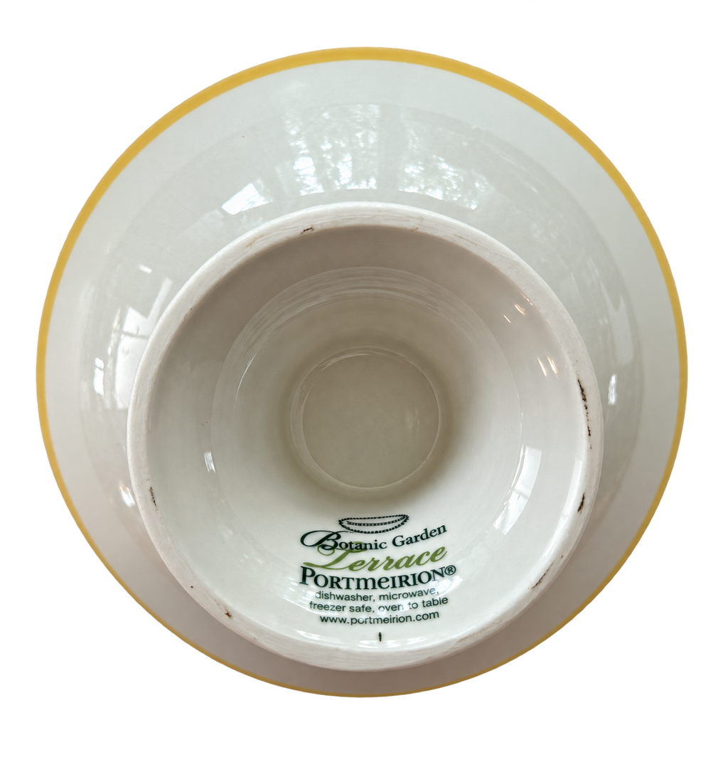 Portmeirion Botanic Garden Terrace yellow jasmine pedestal bowl