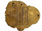 Reverse of Virginia Metalcrafters Santa Claus trivet with 2003 maker marking