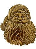 Virginia Metalcrafters Santa Claus face brass trivet