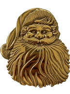 Virginia Metalcrafters Santa Claus face brass trivet
