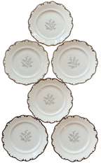 Set of six Schumann Arzberg Platinum Glow floral plates