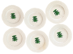 Set of six Spode’s Jewel plates with green floral urn centers
