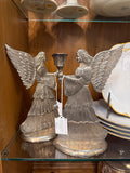 Two vintage silver-plated angel candleholders, sold individually for $22 each