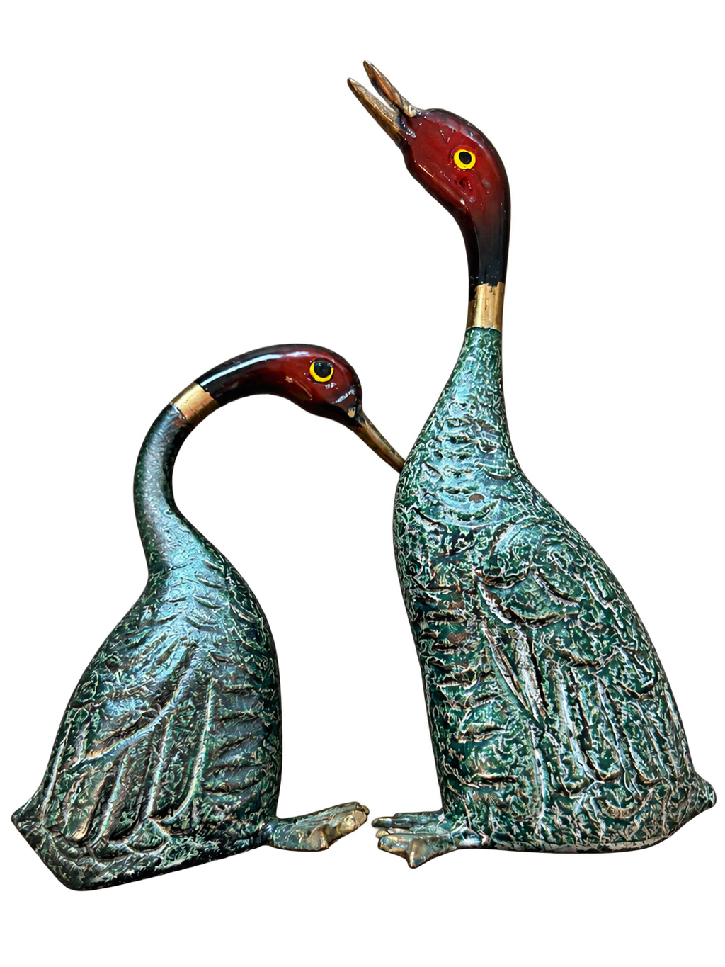 Overhead detail of decorative duck pair