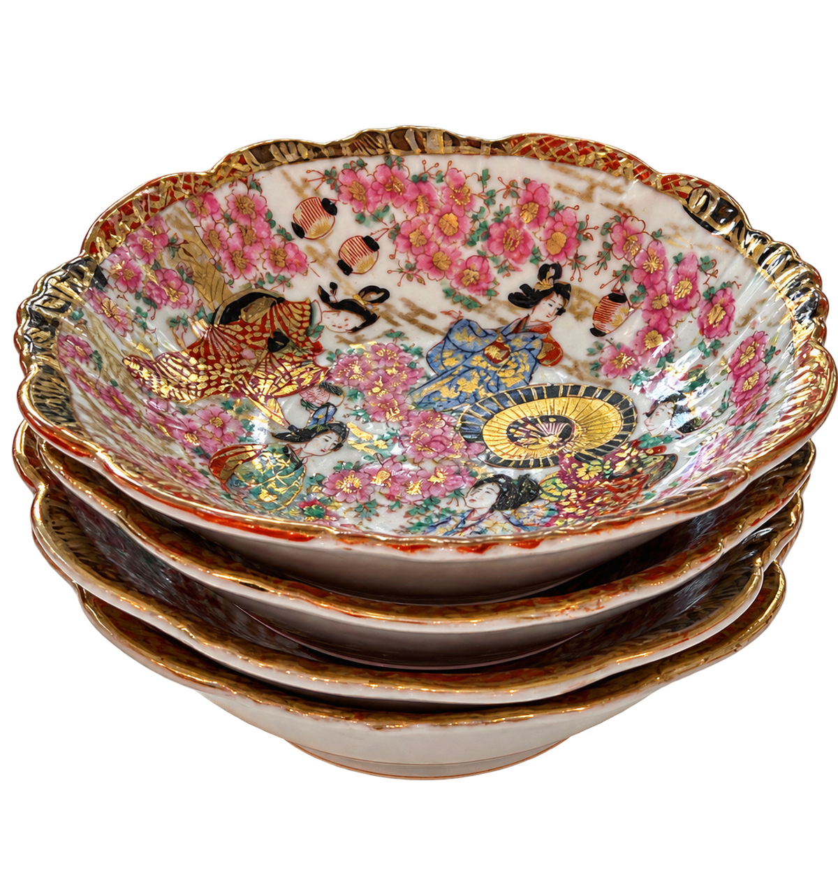Matching floral figural dishes, sold individually