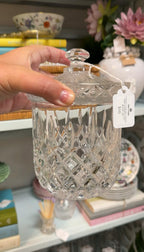 Vintage Gorham clear crystal biscuit jar with matching lid