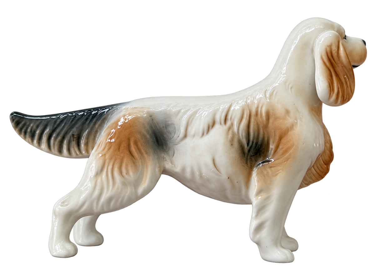 Vintage ceramic setter dog reverse side