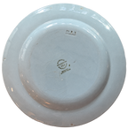 Wedgwood blue and cream grapevine plate underside with maker mark and crazing